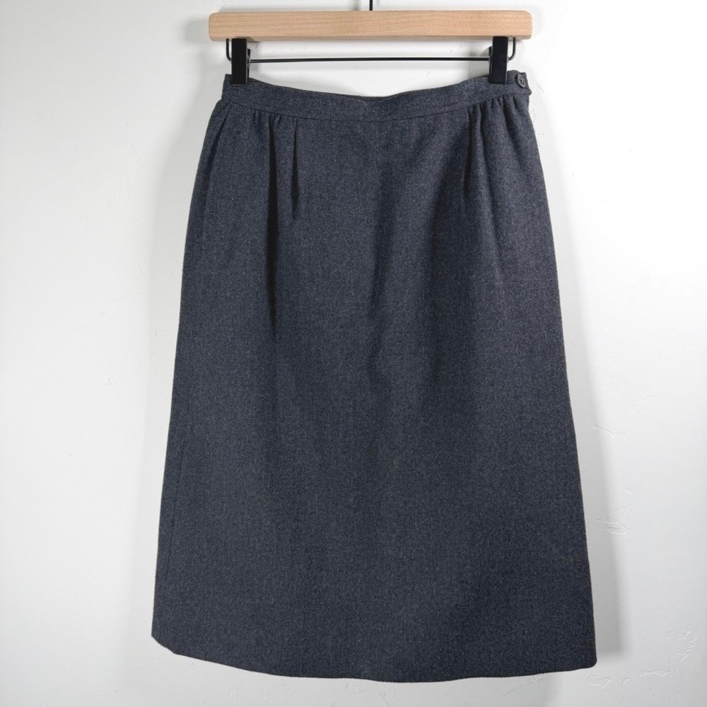 Vintage Miss Pendleton 100% Virgin Wool Skirt Womens 26" Gray A-Line Made in USA